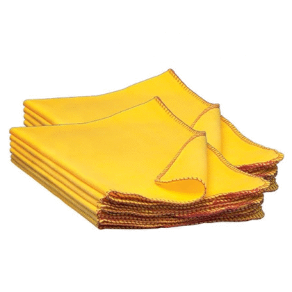 Yellow Color Dusters Cleaning Cloth, Cotton Multi Purpose Absorbant Kitchen Towel Cloth for Polishing, Shoe Cleaning , Dusting, Household Furniture Window Car Cleaning, Washable Reusable Bundle of 6 Pieces