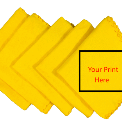 Yellow Color Dusters Cleaning Cloth, Cotton Multi Purpose Absorbant Kitchen Towel Cloth for Polishing, Shoe Cleaning , Dusting, Household Furniture Window Car Cleaning, Washable Reusable Bundle of 6 Pieces(Printed)